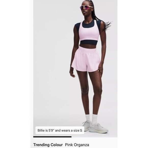 Lululemon Shake it Out High Rise Run Short 2.5" NWT $68 Pink Organza Small - Picture 3 of 8